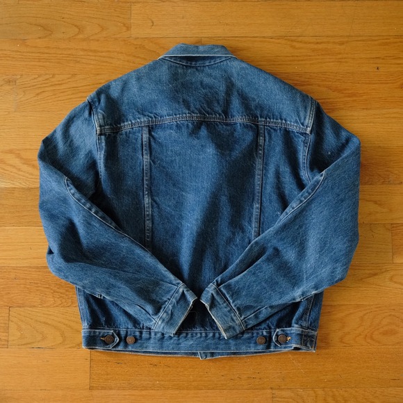 Vintage 90s Calvin Klein Denim Trucker Jacket Blue Size L Vintage 90s Minimal - Picture 4 of 7